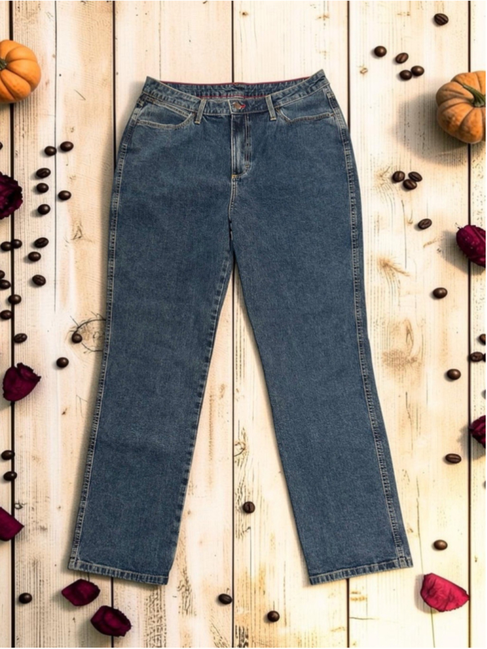 Wrangler Straight Leg Jeans Womens Junior 13 (32 X 32) High Rise Distressed